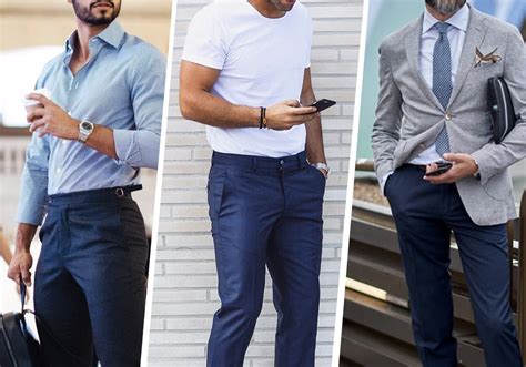 looks com calça azul marinho masculino